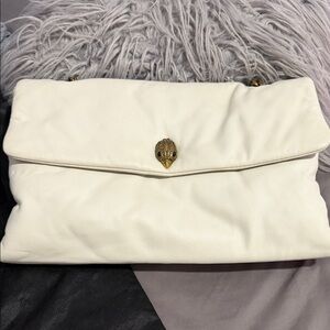 Kurt Geiger White Shoulder Bag with Gold Chain